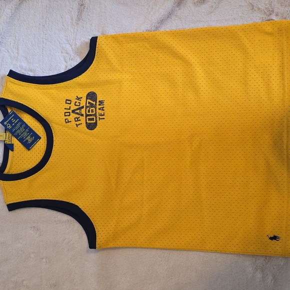 Polo by Ralph Lauren Kids Yellow and Navy Tank Top Size 14 - Picture 2 of 5